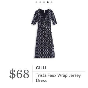 Gilli Trista Faux Wrap Jersey Dress